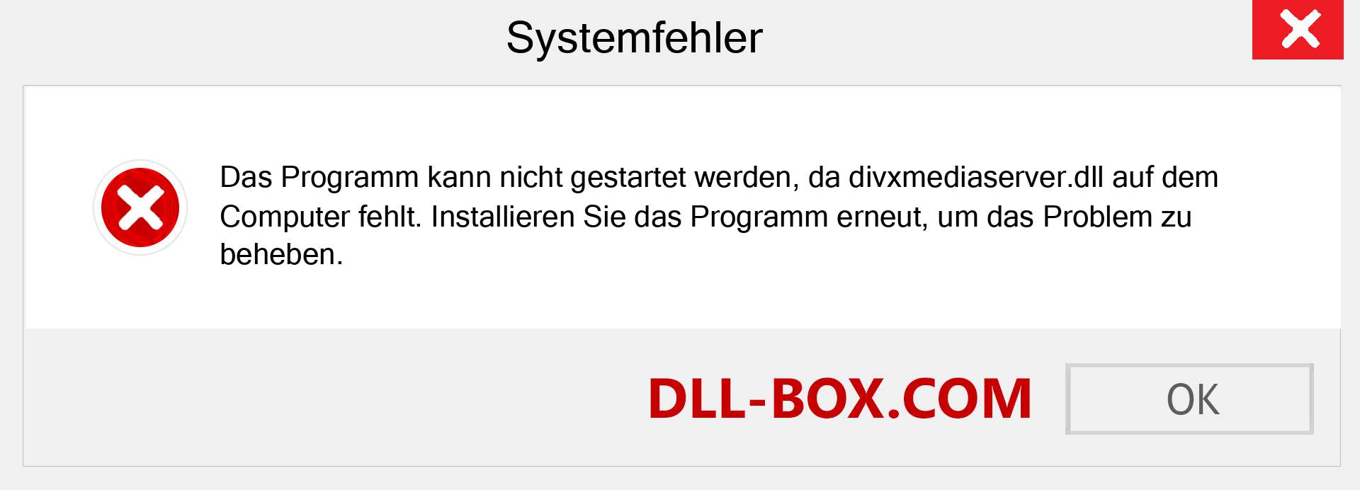 divxmediaserver.dll-Datei fehlt?. Download für Windows 7, 8, 10 - Fix divxmediaserver dll Missing Error unter Windows, Fotos, Bildern